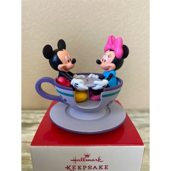 Hallmark Keepsake 2016 Teacup for Two Mickey & Minnie Ornament Disney Christmas - Picture 1 of 13